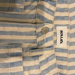 Rolla's Blue and White Striped Pants size 25 high-rise wide leg